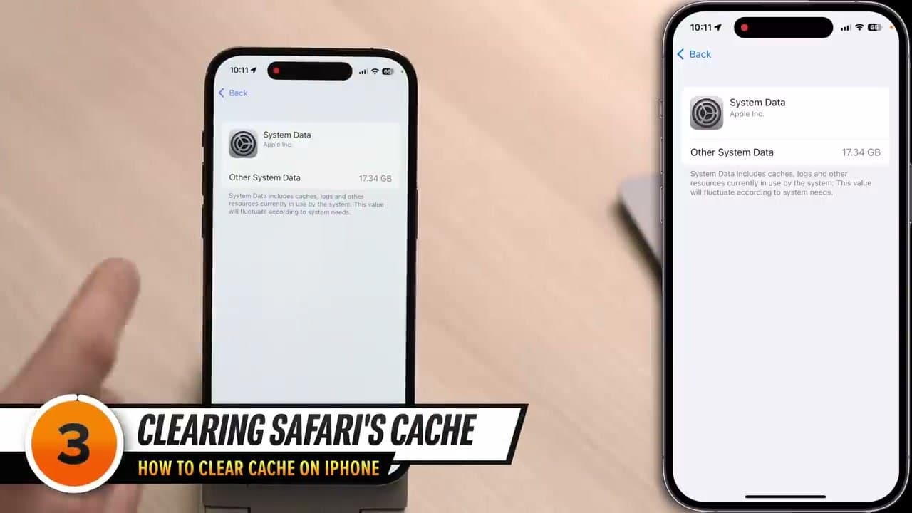 Step 2: Clear Safari's Cache