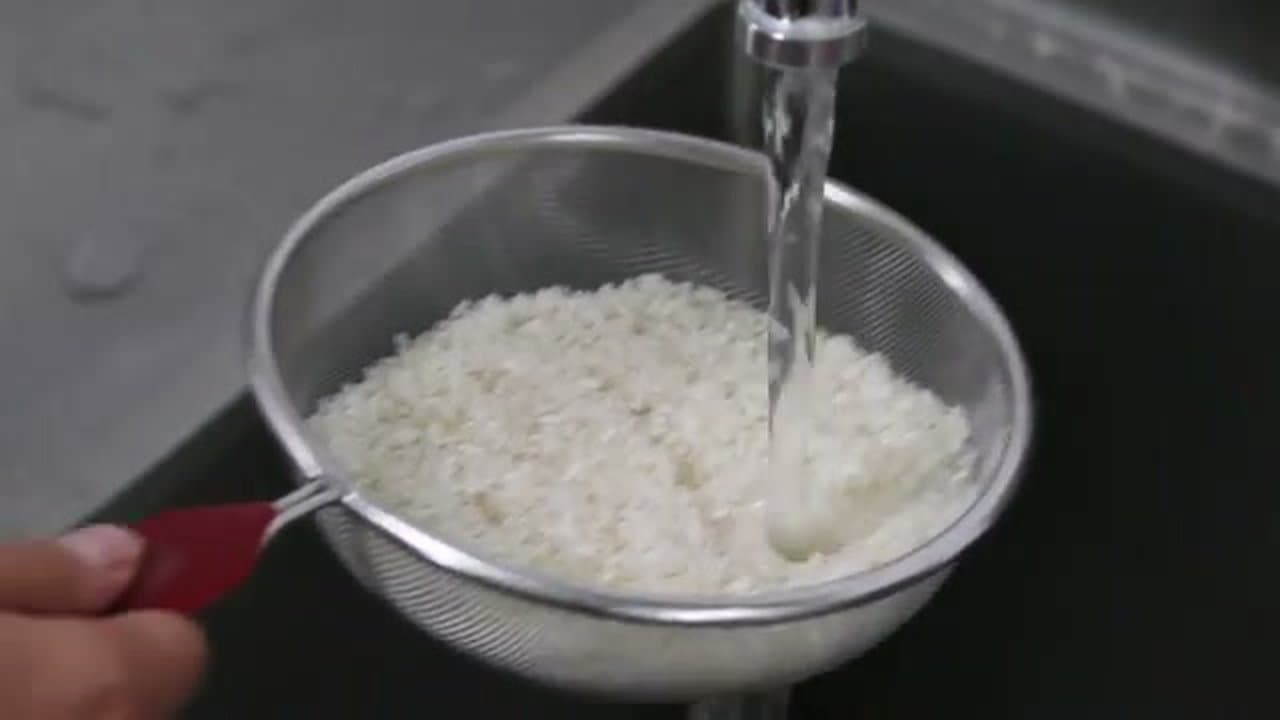 Step 2: Rinse the Rice Three Times