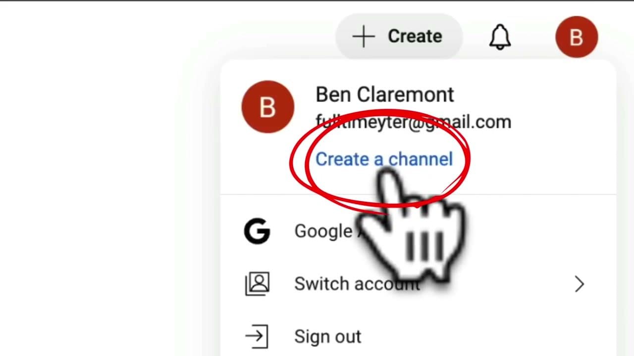 Step 2: Step 2: Create Your Channel With a Name and Handle