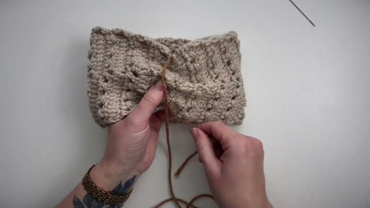 Step 8: Wrap the bow and weave in ends