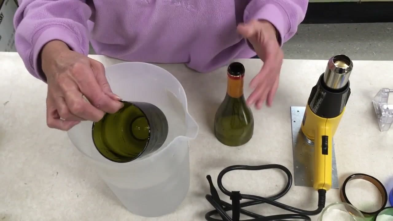 The finished result: How to Cut a Glass Bottle Into Rings