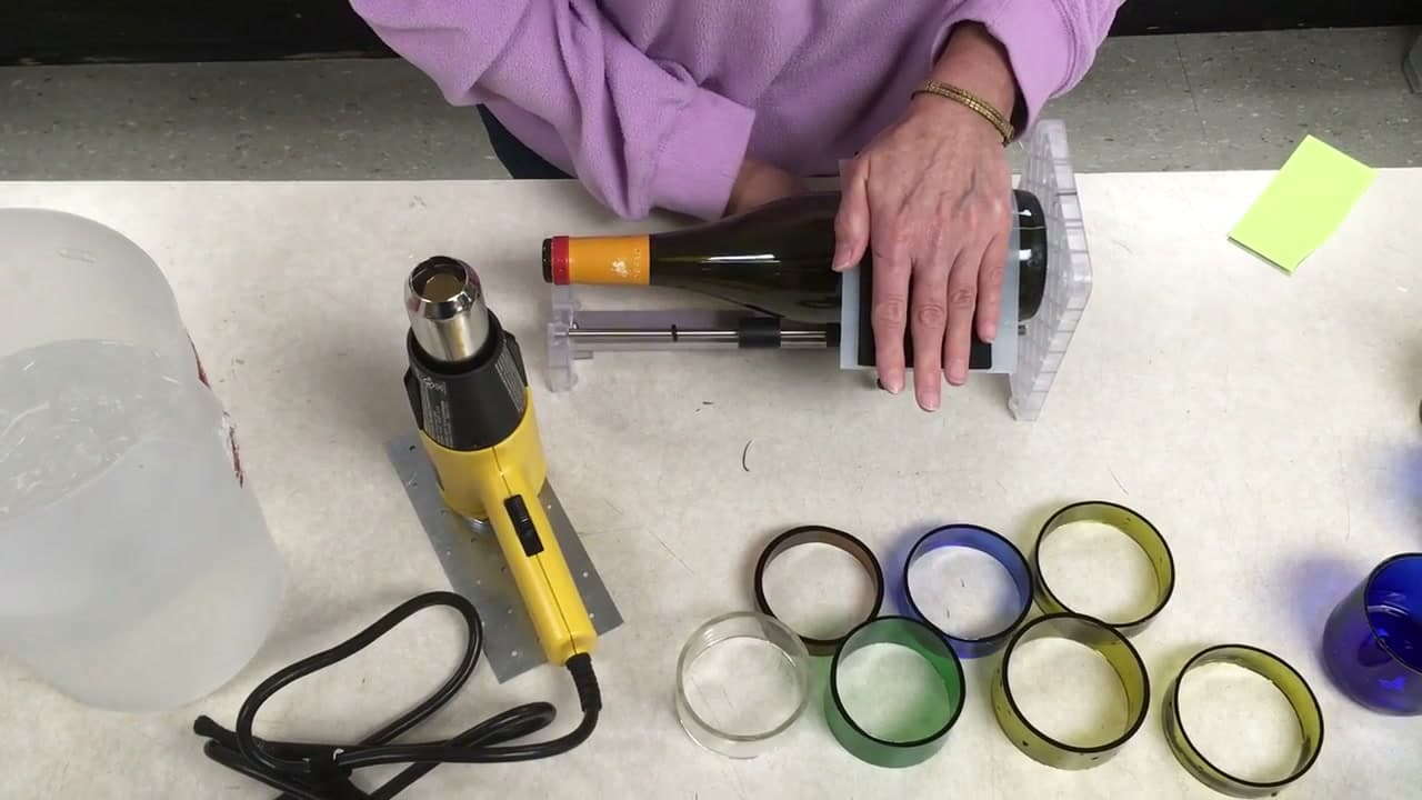 Step 7: Move the Head an Inch and Score Every Ring - How to Cut a Glass Bottle Into Rings