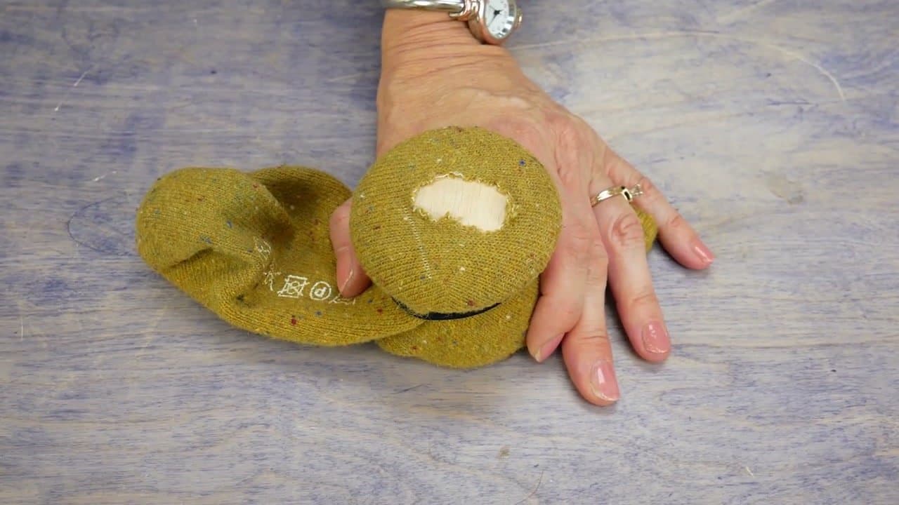 Step 2: Step 2: Set up the darning mushroom