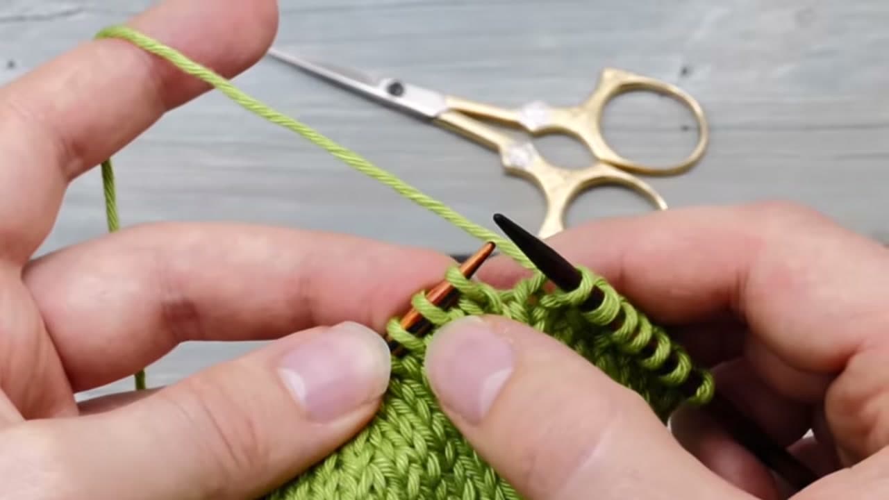 Step 1: Insert the Right Needle Through Two Stitches at Once - How to Decrease in Knitting - K2tog, SSK and Two More