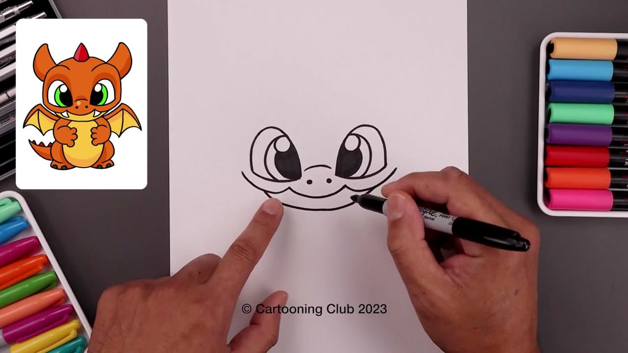 Step 2: Step 2: Add the Nose, Mouth, and Fangs