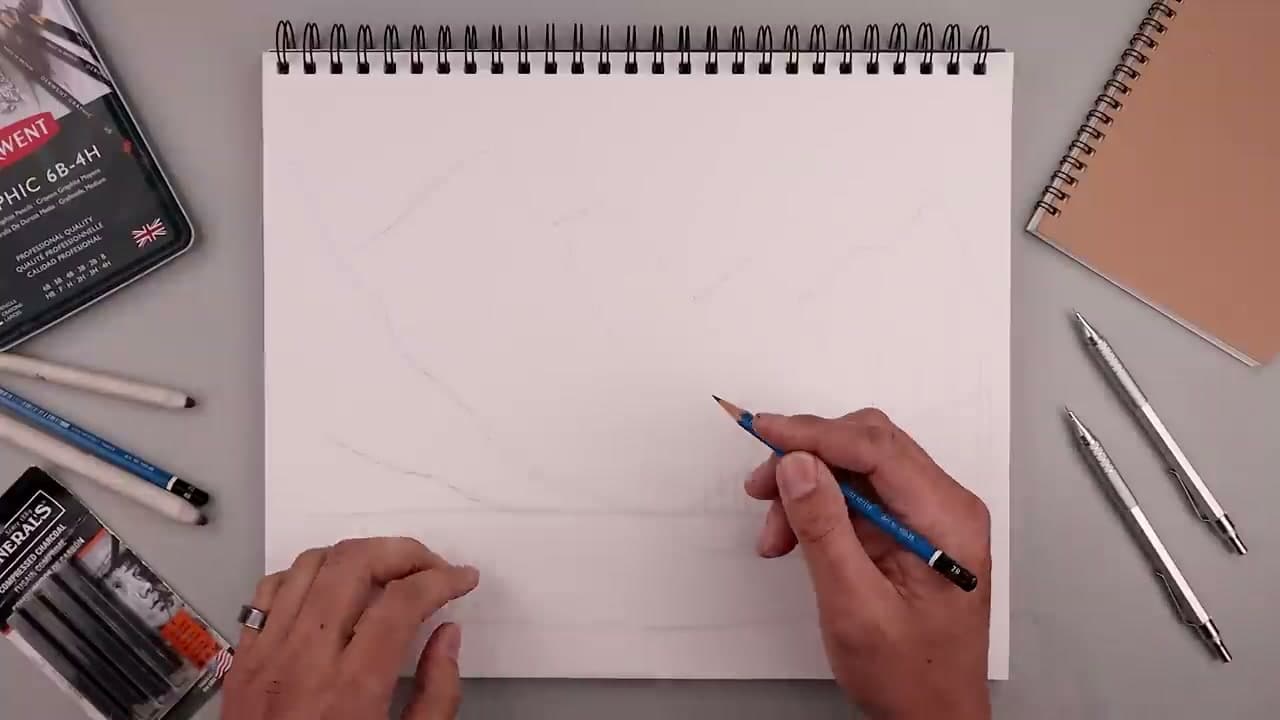 Step 3: Add Foreground Mountain, Tree Line, and Water Edge