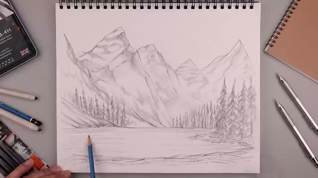 Step 8: Add Water Ripples and a Soft Mountain Reflection