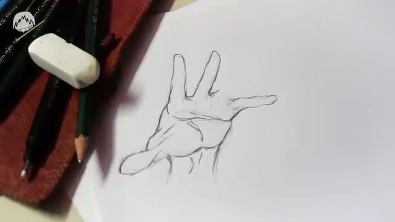Step 2: Step 2: Sketch Stickman Fingers and a Thumb