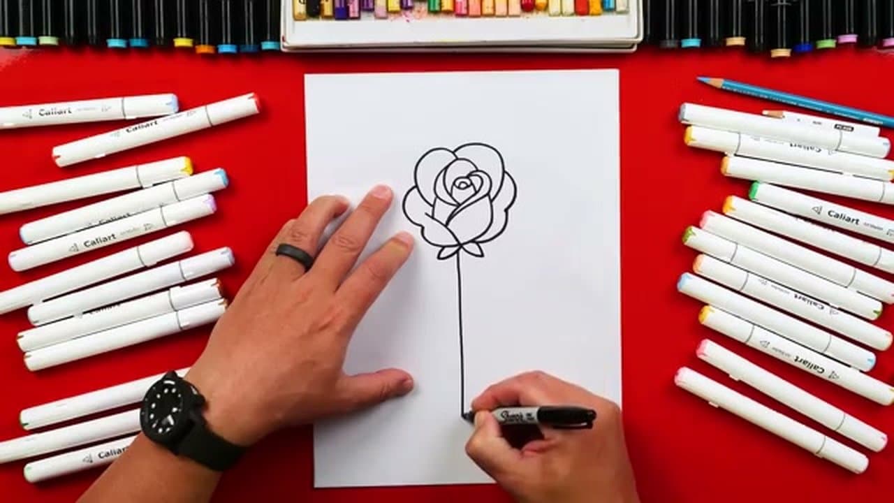 Step 6: Step 6: Draw the stem and leaves
