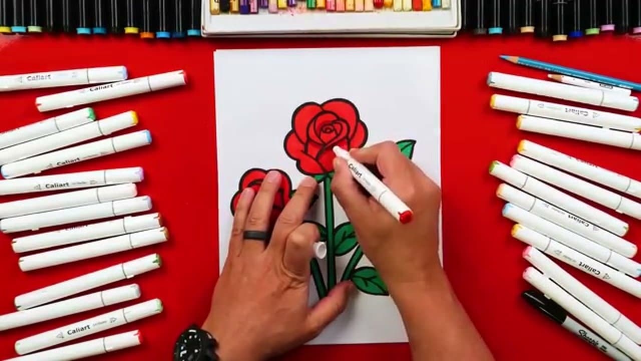 The finished result: How to Draw a Rose