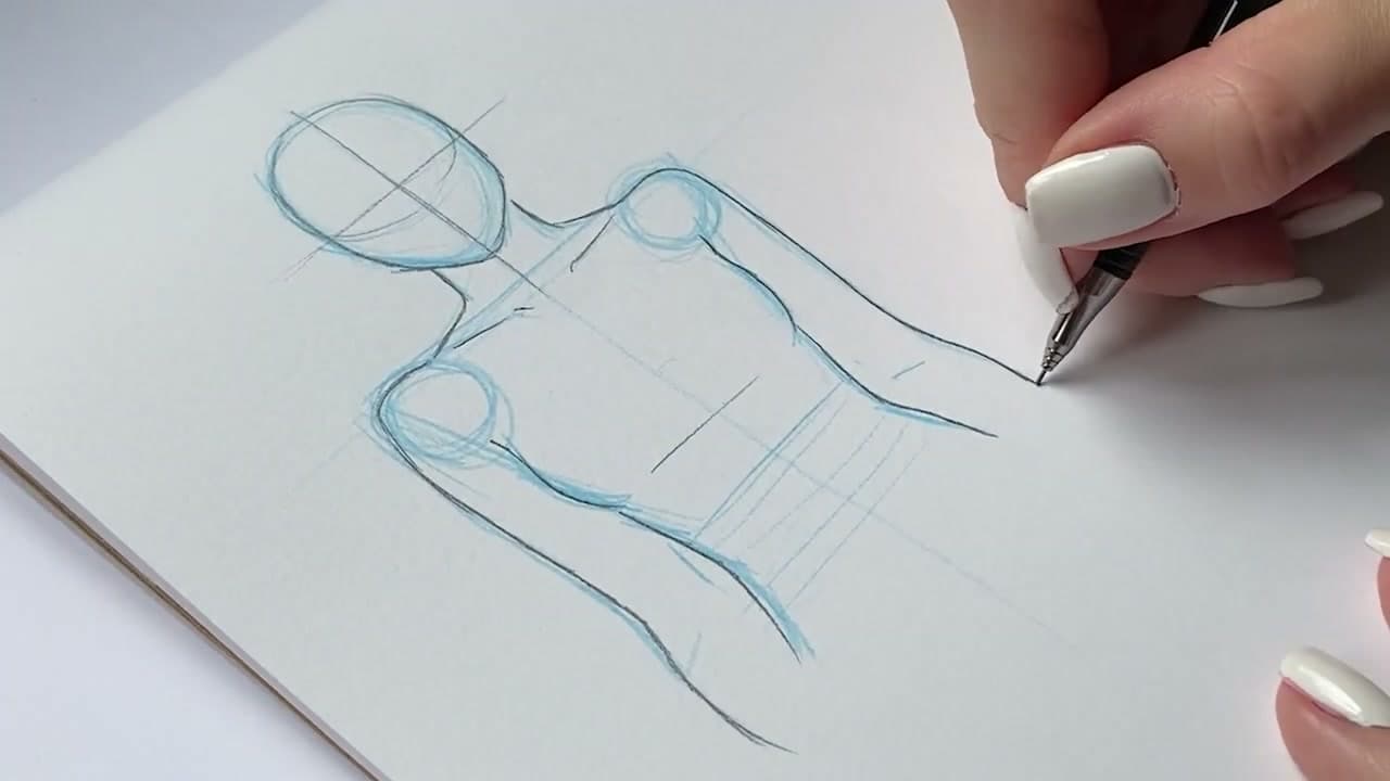 Step 2: Step 2: Sketch the Head and Upper-Body Trapezoid
