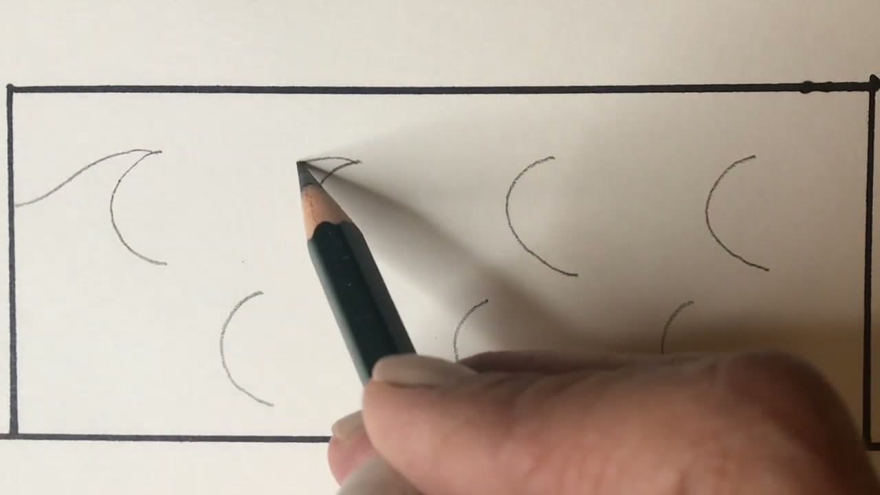 Step 1: Step 1: Sketch a Row of Curls in a Box