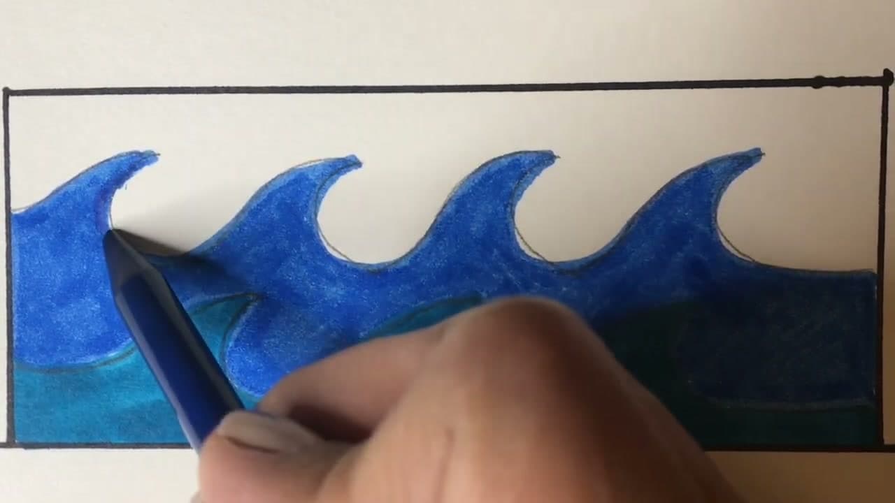 Step 5: Step 5: Add Depth With Teal Colored Pencil