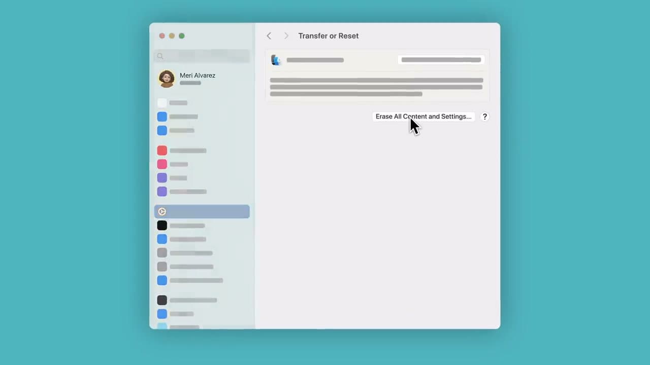 Step 4: Step 4: Click Erase All Content and Settings