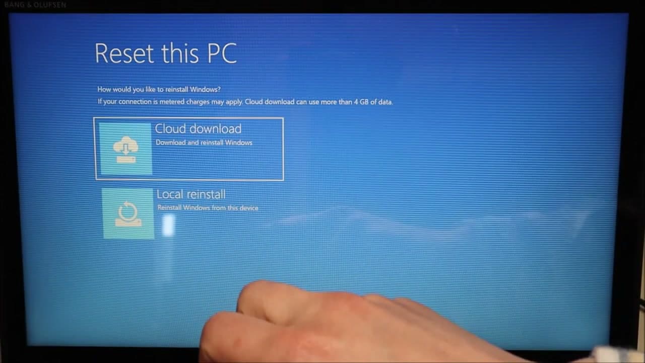 Step 6: Step 6: Choose Cloud Download or Local Reinstall
