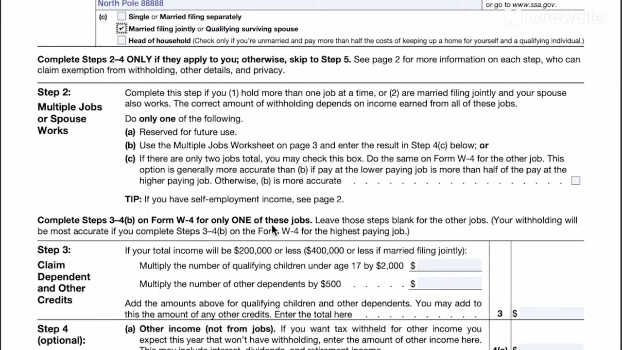 Step 3: Step 2 - Multiple Jobs or Spouse Works