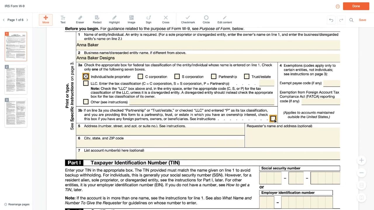 Step 4: Line 3b, Foreign Partners - How to Fill Out a W-9, Line by Line