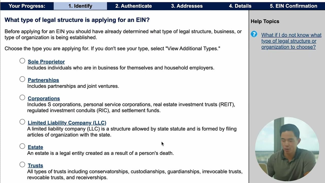 Step 3: Pick Your Legal Structure - How to Get an EIN for Your Business (Free, on IRS.gov)