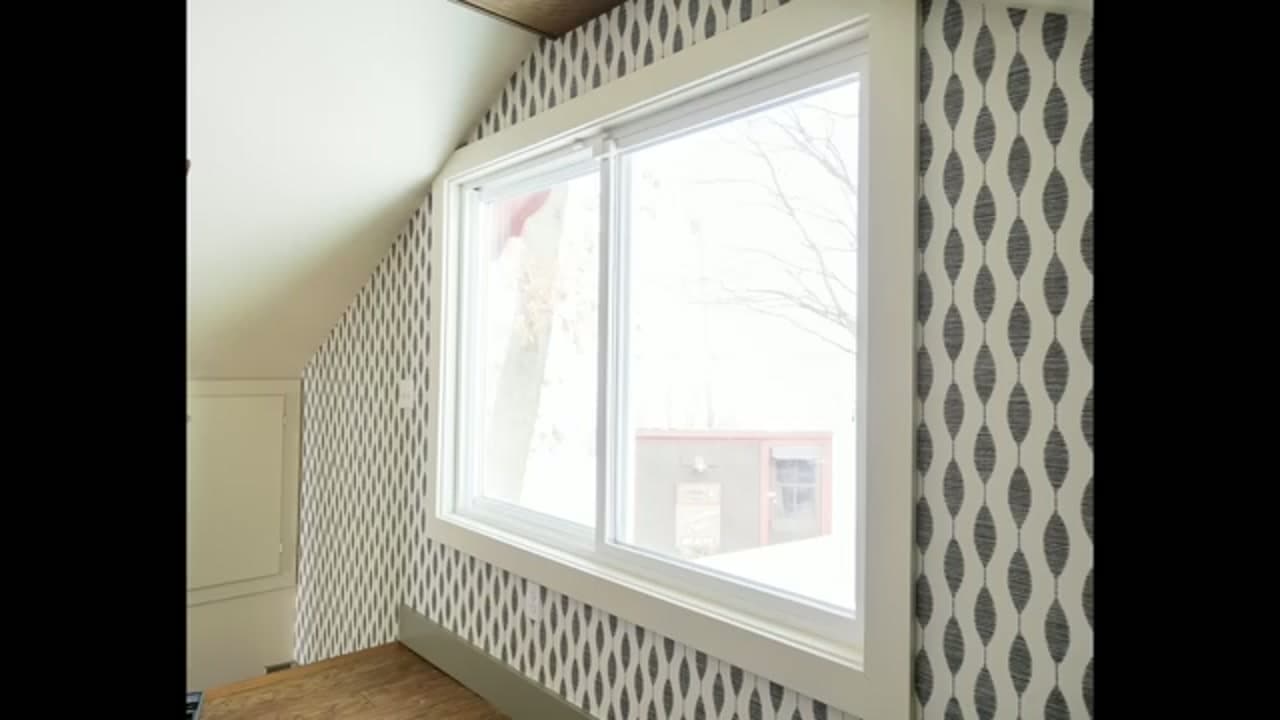 The finished result: How to Install Peel and Stick Wallpaper