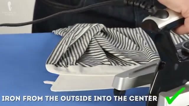 Step 4: Step 4: Iron the collar from the outside in