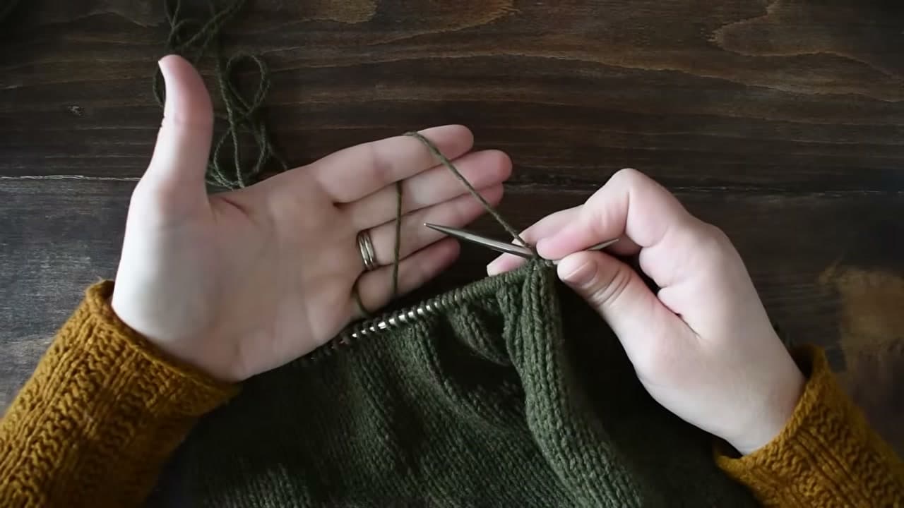 Step 2: Lay the Yarn Across Your Palm and Over Your Index Finger - How to Knit Continental Style for Faster, Smoother Knitting