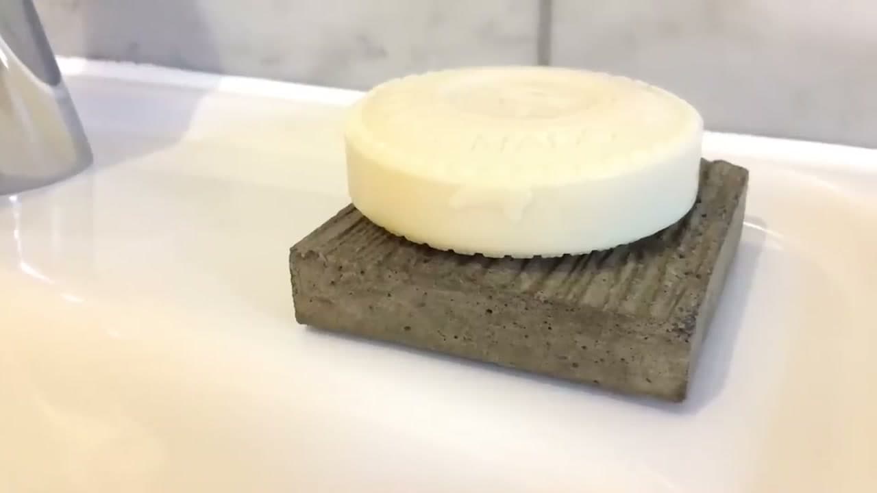The finished result: How to Make a Concrete Soap Dish (Modern DIY, Step by Step)
