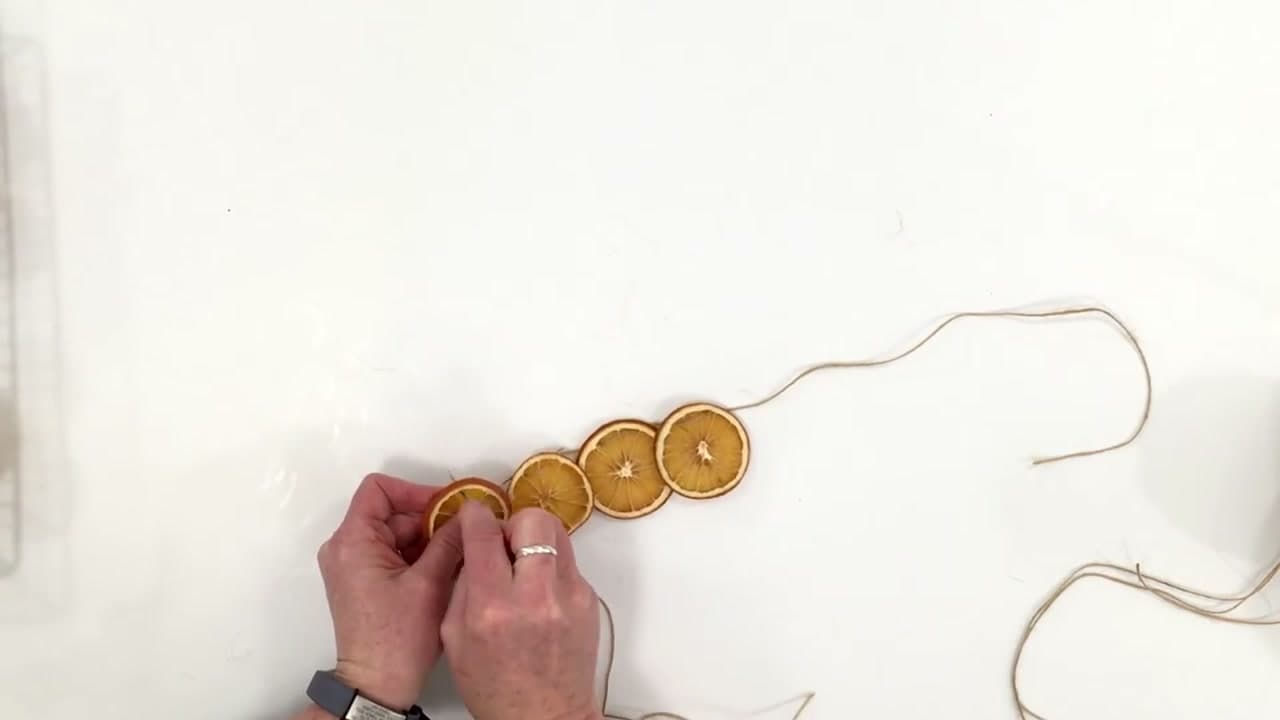 Step 7: String the Slices and Leave Space Between Them - How to Dry Orange Slices