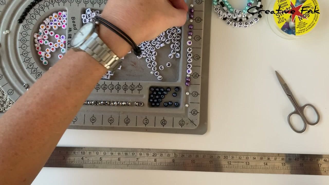 Step 2: Step 2: Frame the word with seed beads