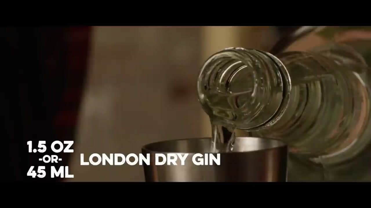 Step 2: Step 2: Pour 1.5 oz of London Dry Gin