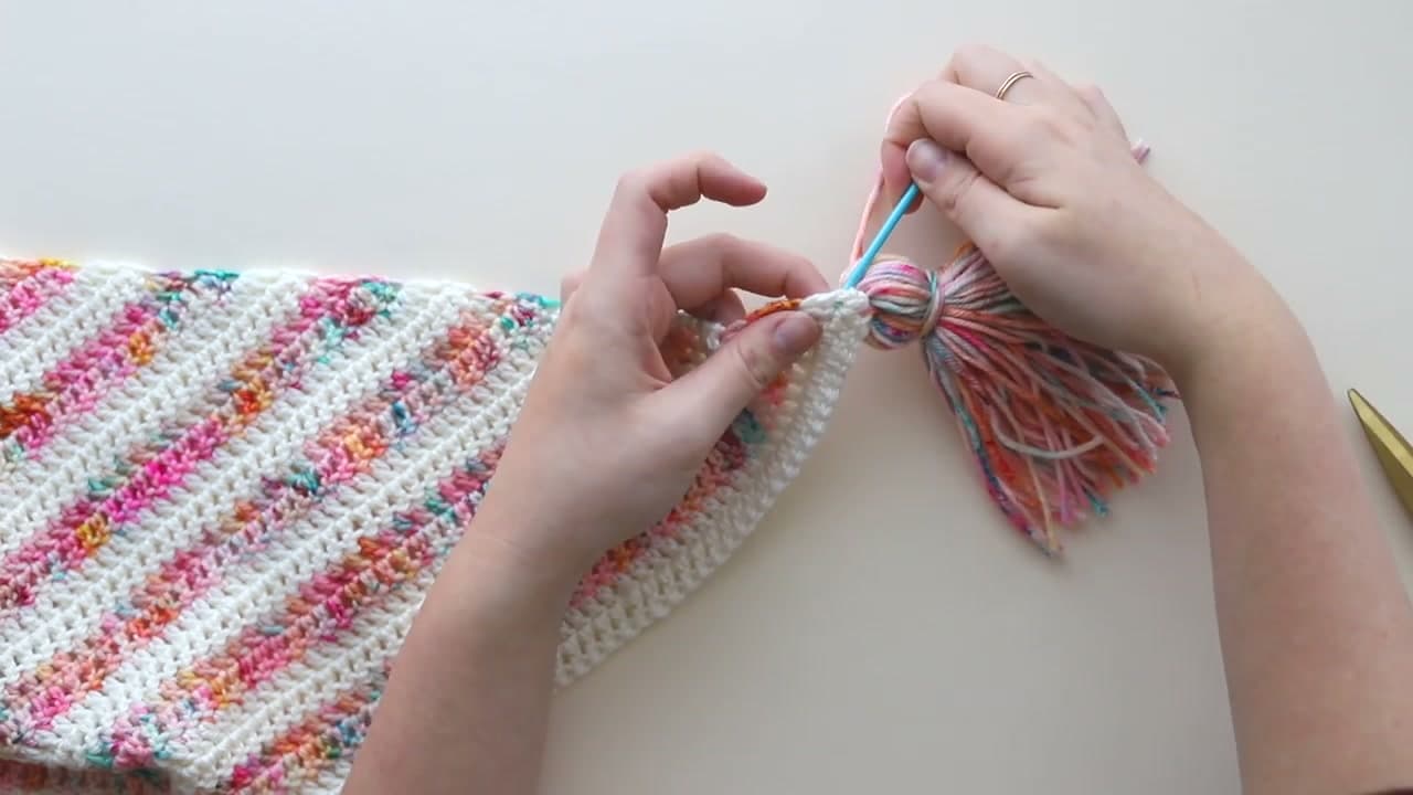 Step 7: Take the Yarn Needle Through the Corner Stitch of Your Project - How to Make a Tassel and Attach It to Any Project