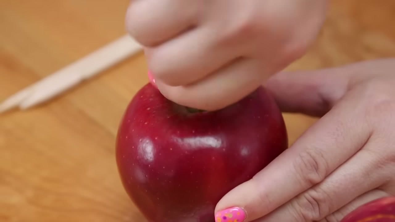 Step 2: Prep the Apples and Add Sticks - How to Make Candy Apples