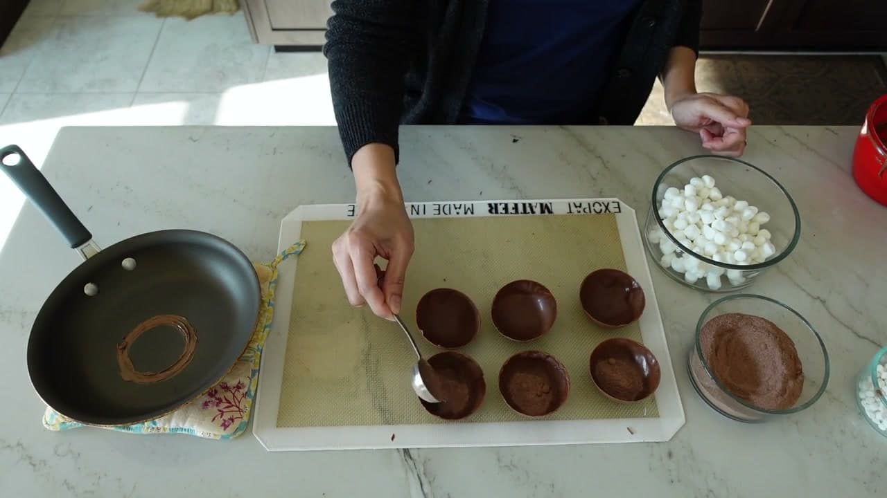 Step 6: Fill the Shells with Cocoa Mix and Mini Marshmallows - Hot Cocoa Bomb Recipe: How to Make Them at Home