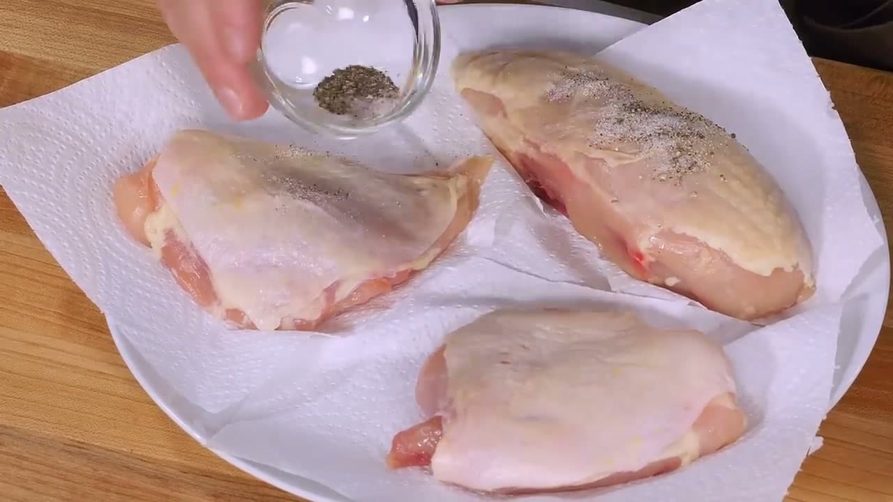 Step 1: Step 1: Pat Chicken Dry and Season with Salt and Pepper