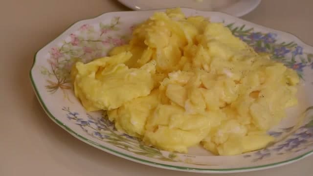 The finished result: How to Make Perfect Fluffy Scrambled Eggs