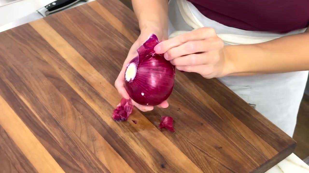 Step 1: Step 1: Trim and Peel the Onion