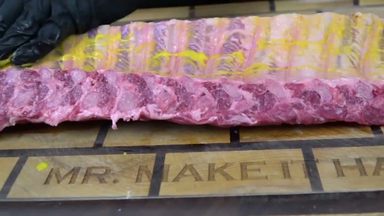 Step 2: Step 2: Brush On Liquid Smoke and Yellow Mustard Binder