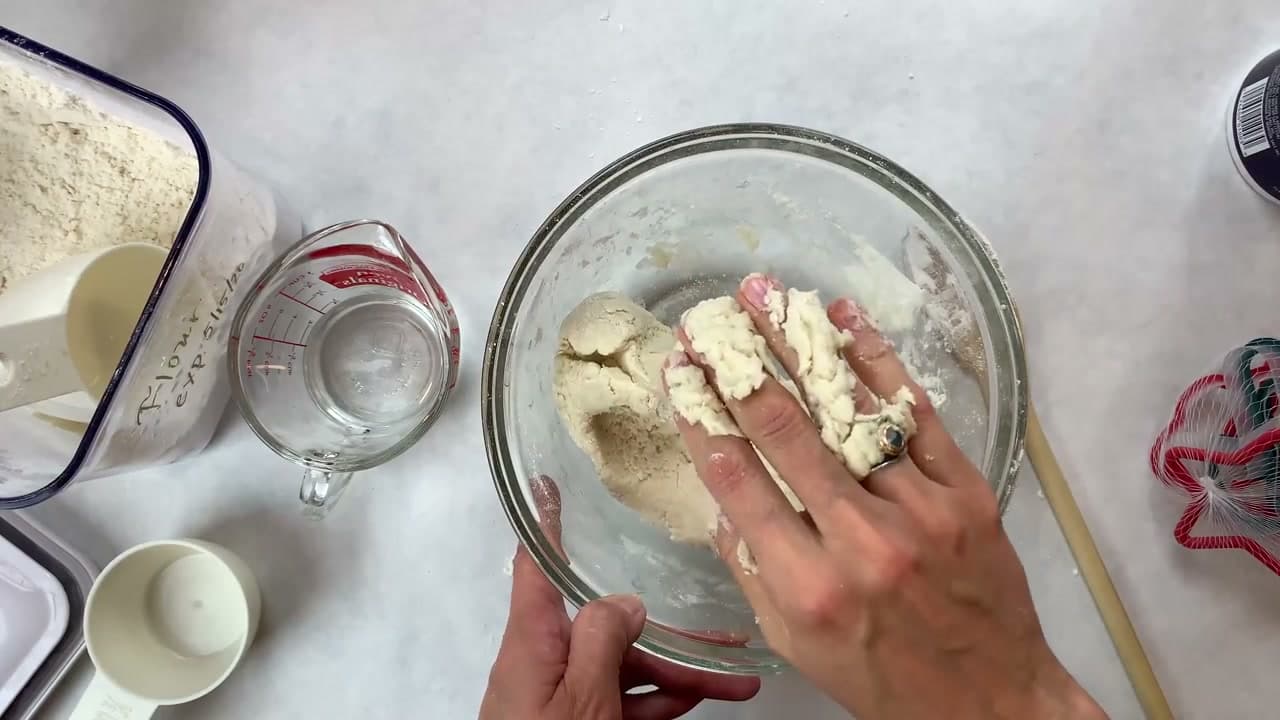 Step 3: Step 3: Pour in Warm Water and Knead