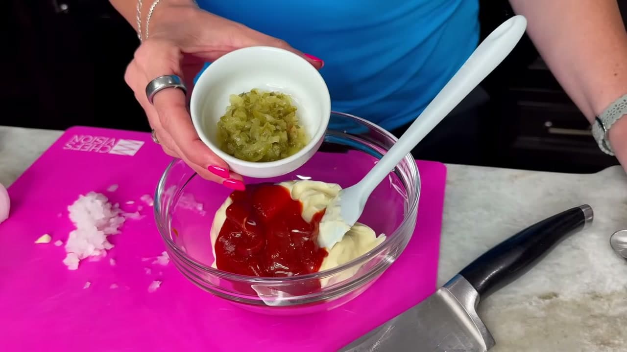 Step 3: Step 3: Add the Ketchup, Vinegar, and Relish