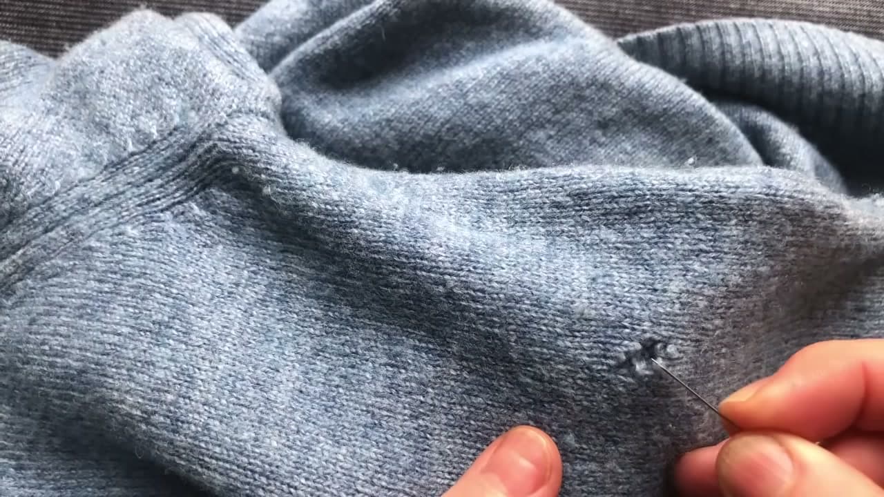 Step 1: Find the Hole and Look at the Broken Knit Loops - How to Fix a Hole in a Sweater