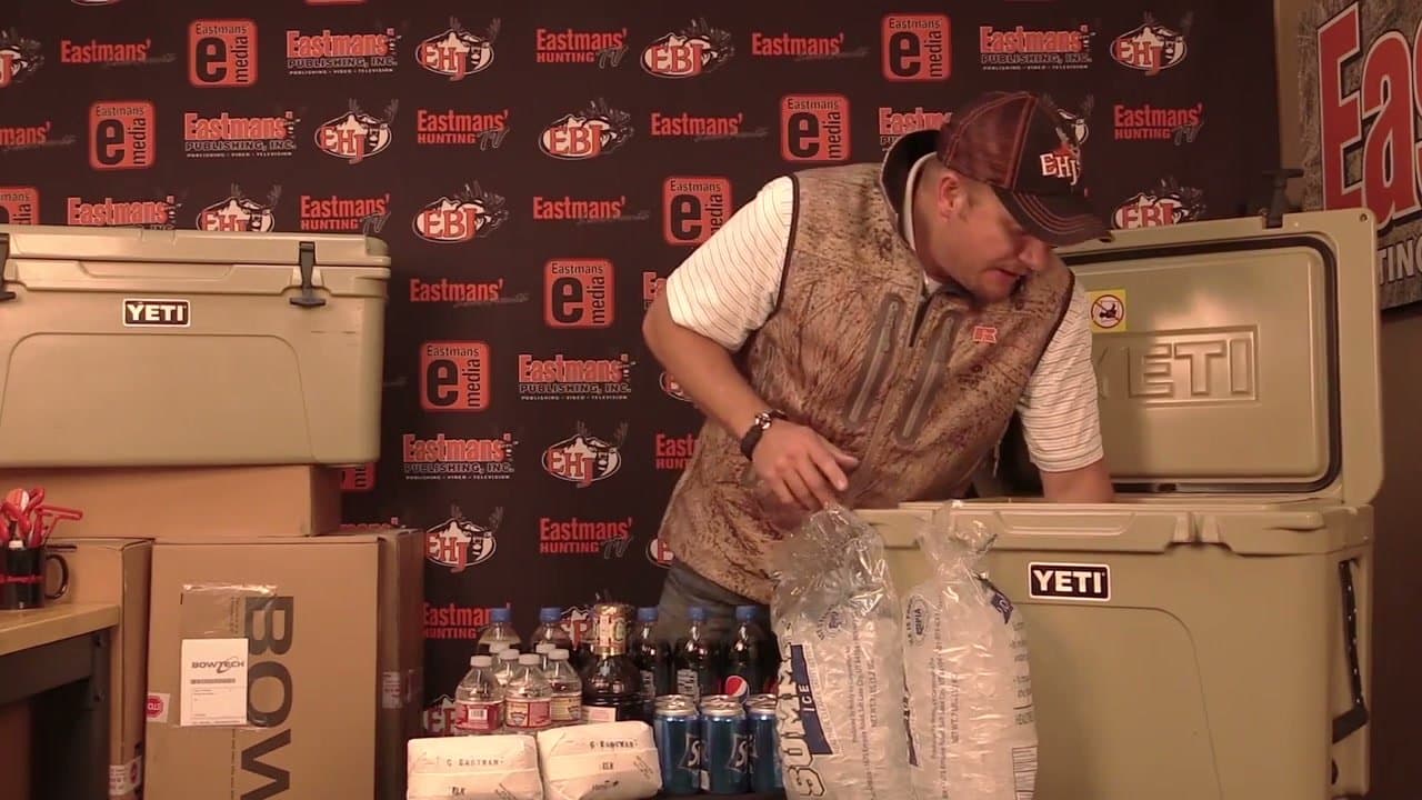 Step 2: Step 2: Place the dry ice flat on the cooler bottom
