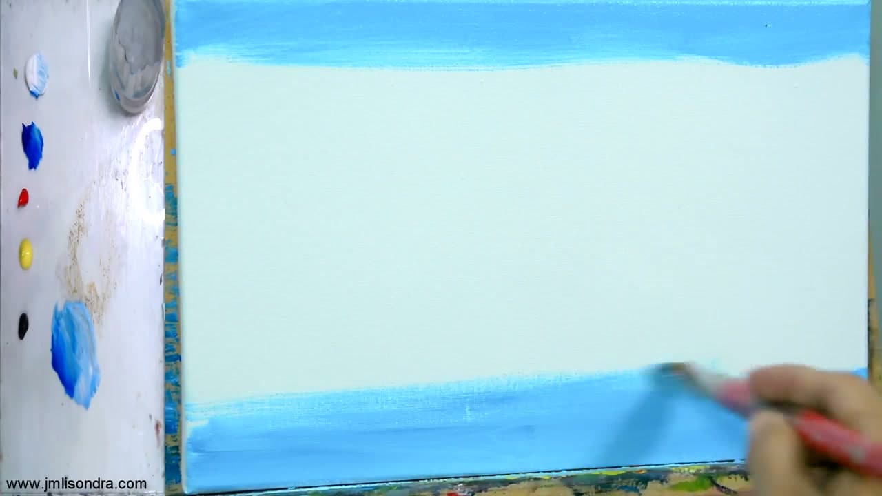 Step 2: Block In the Sky and Water - How to Paint Water and Reflections