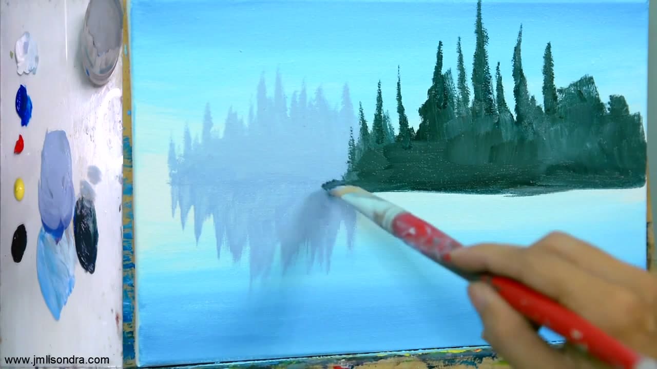 Step 5: Build the Pine Trees - How to Paint Water and Reflections