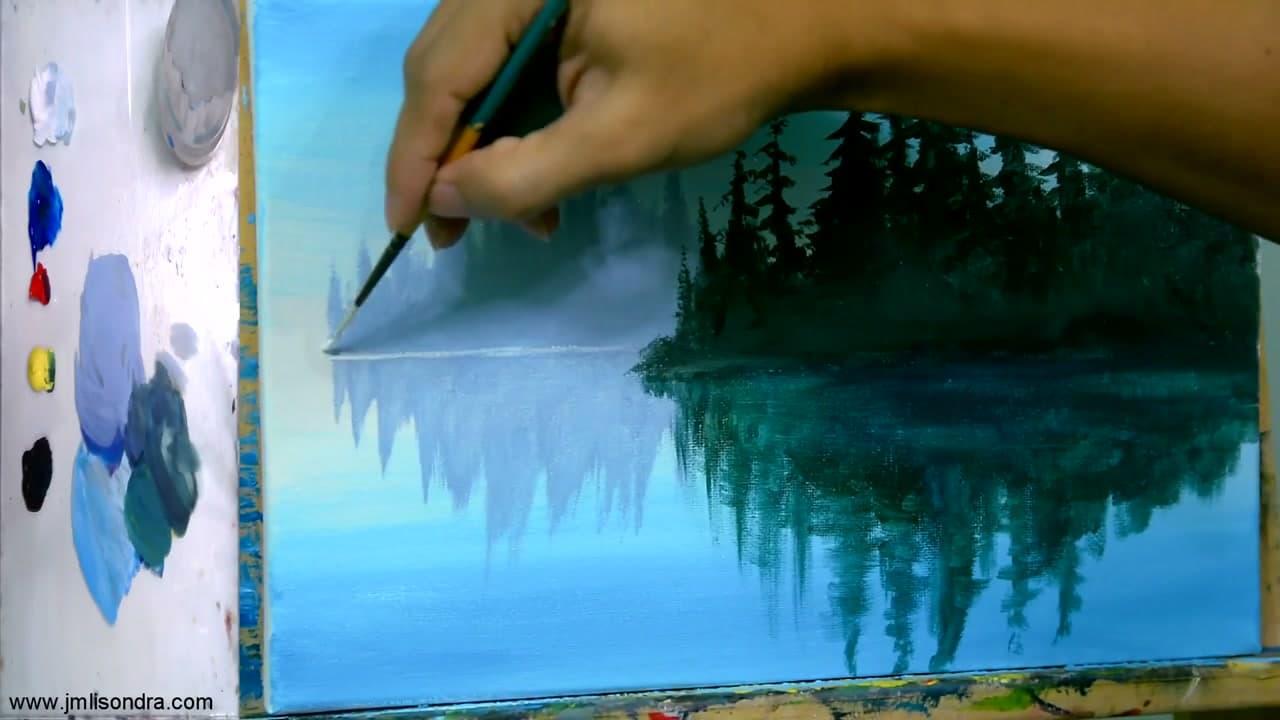 Step 7: Cut Horizontal Lines Across It - How to Paint Water and Reflections