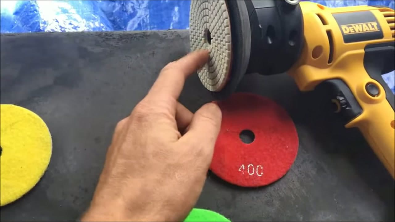 Step 3: Mount the Coarse Pad on the Sander - How to Sand and Polish Concrete Crafts