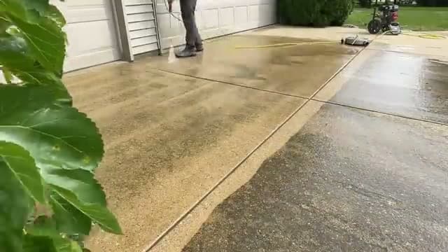 The finished result: How to Pressure Wash a Driveway