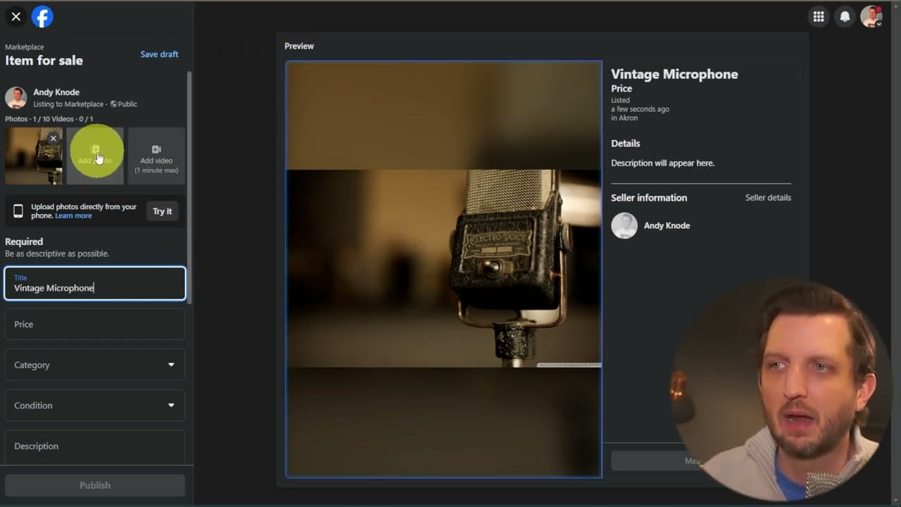 Step 3: Upload Photos and Write a Searchable Title