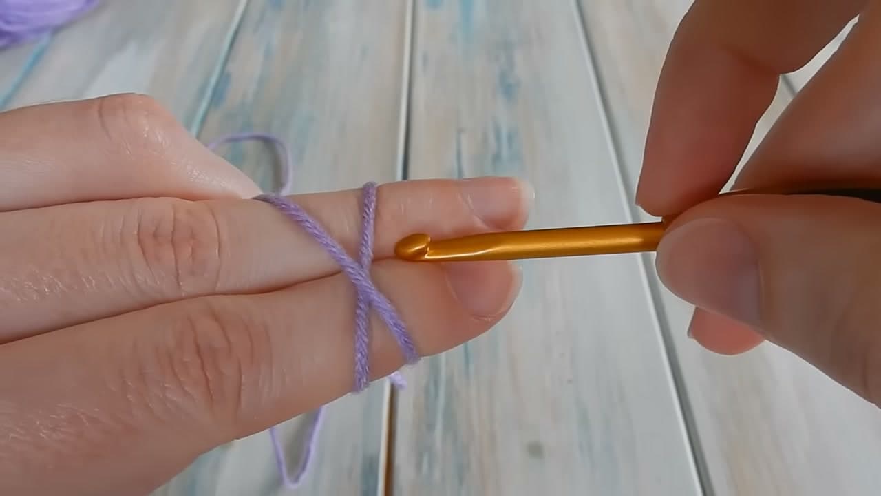 Step 5: Slide the Hook Under the First Strand - How to Make a Slip Knot for Crochet