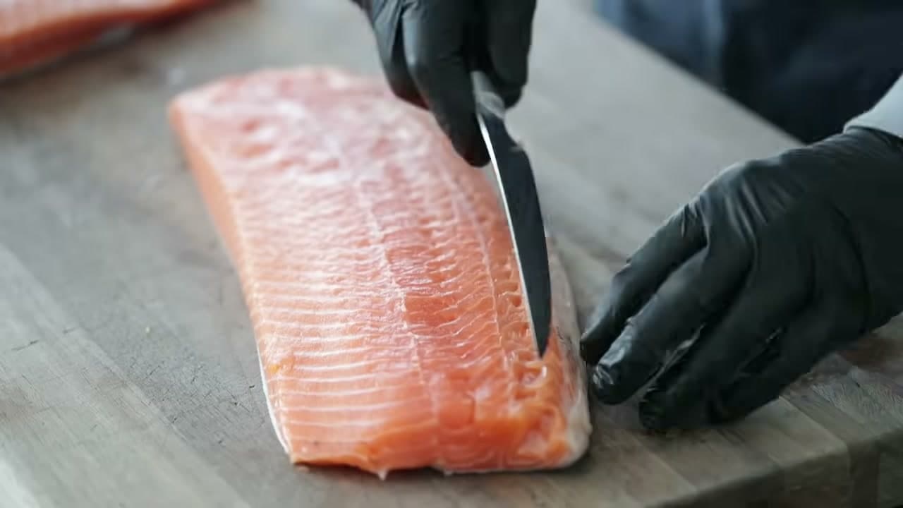 Step 2: Step 2: Trim the Salmon Side