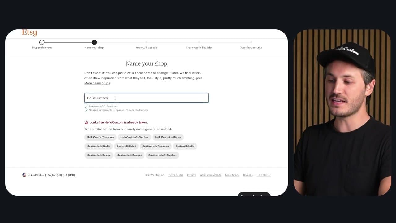Step 3: Step 3: Pick a Shop Name