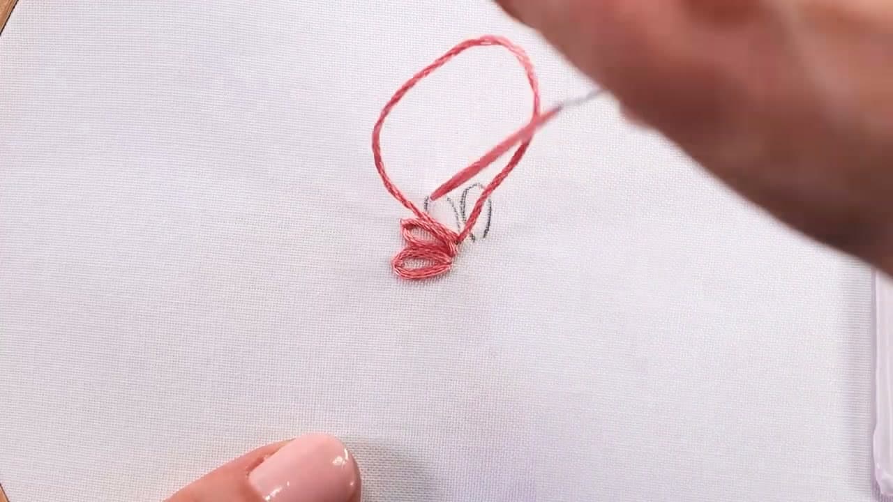 The finished result: How to Do a Lazy Daisy Stitch
